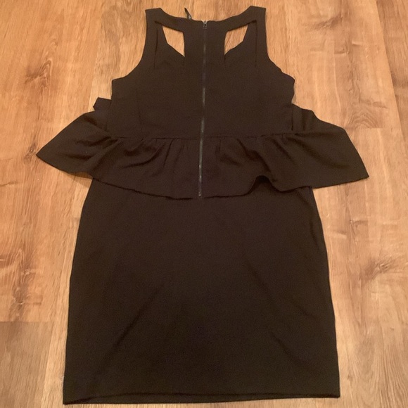 Lab Works Peek A Boo Peplum Black Dress - Picture 2 of 4